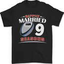 9 Year Wedding Anniversary 9th Rugby Mens T-Shirt 100% Cotton Black