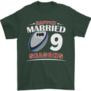 9 Year Wedding Anniversary 9th Rugby Mens T-Shirt 100% Cotton Forest Green