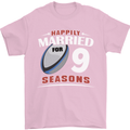 9 Year Wedding Anniversary 9th Rugby Mens T-Shirt 100% Cotton Light Pink