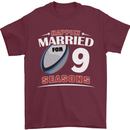 9 Year Wedding Anniversary 9th Rugby Mens T-Shirt 100% Cotton Maroon