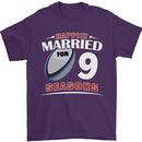 9 Year Wedding Anniversary 9th Rugby Mens T-Shirt 100% Cotton Purple