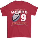 9 Year Wedding Anniversary 9th Rugby Mens T-Shirt 100% Cotton Red