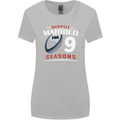 9 Year Wedding Anniversary 9th Rugby Womens Wider Cut T-Shirt Sports Grey