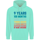 9th Birthday 9 Year Old Childrens Kids Hoodie Peppermint