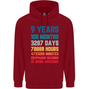 9th Birthday 9 Year Old Childrens Kids Hoodie Red