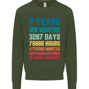9th Birthday 9 Year Old Kids Sweatshirt Jumper Forest Green