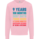 9th Birthday 9 Year Old Kids Sweatshirt Jumper Light Pink