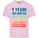 9th Birthday 9 Year Old Kids T-Shirt Childrens Light Pink