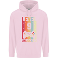 9th Birthday 9 Year Old Level Up Gamming Childrens Kids Hoodie Light Pink