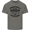 9th Wedding Anniversary 9 Year Funny Wife Mens Cotton T-Shirt Tee Top Charcoal