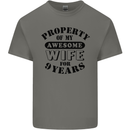 9th Wedding Anniversary 9 Year Funny Wife Mens Cotton T-Shirt Tee Top Charcoal
