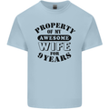 9th Wedding Anniversary 9 Year Funny Wife Mens Cotton T-Shirt Tee Top Light Blue