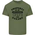 9th Wedding Anniversary 9 Year Funny Wife Mens Cotton T-Shirt Tee Top Military Green