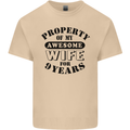 9th Wedding Anniversary 9 Year Funny Wife Mens Cotton T-Shirt Tee Top Sand