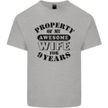 9th Wedding Anniversary 9 Year Funny Wife Mens Cotton T-Shirt Tee Top Sports Grey