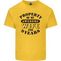 9th Wedding Anniversary 9 Year Funny Wife Mens Cotton T-Shirt Tee Top Yellow