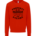 9th Wedding Anniversary 9 Year Funny Wife Mens Sweatshirt Jumper Bright Red