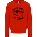 9th Wedding Anniversary 9 Year Funny Wife Mens Sweatshirt Jumper Bright Red