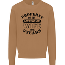 9th Wedding Anniversary 9 Year Funny Wife Mens Sweatshirt Jumper Caramel Latte