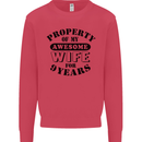 9th Wedding Anniversary 9 Year Funny Wife Mens Sweatshirt Jumper Heliconia