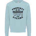 9th Wedding Anniversary 9 Year Funny Wife Mens Sweatshirt Jumper Light Blue