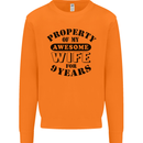 9th Wedding Anniversary 9 Year Funny Wife Mens Sweatshirt Jumper Orange