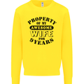 9th Wedding Anniversary 9 Year Funny Wife Mens Sweatshirt Jumper Yellow