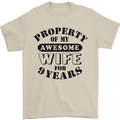 9th Wedding Anniversary 9 Year Funny Wife Mens T-Shirt 100% Cotton Sand