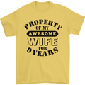 9th Wedding Anniversary 9 Year Funny Wife Mens T-Shirt 100% Cotton Yellow