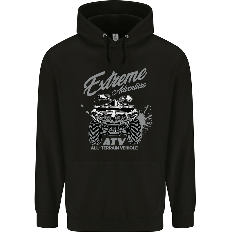 ATV All Terrain Vehicle 4X4 Quad Bike Childrens Kids Hoodie Black