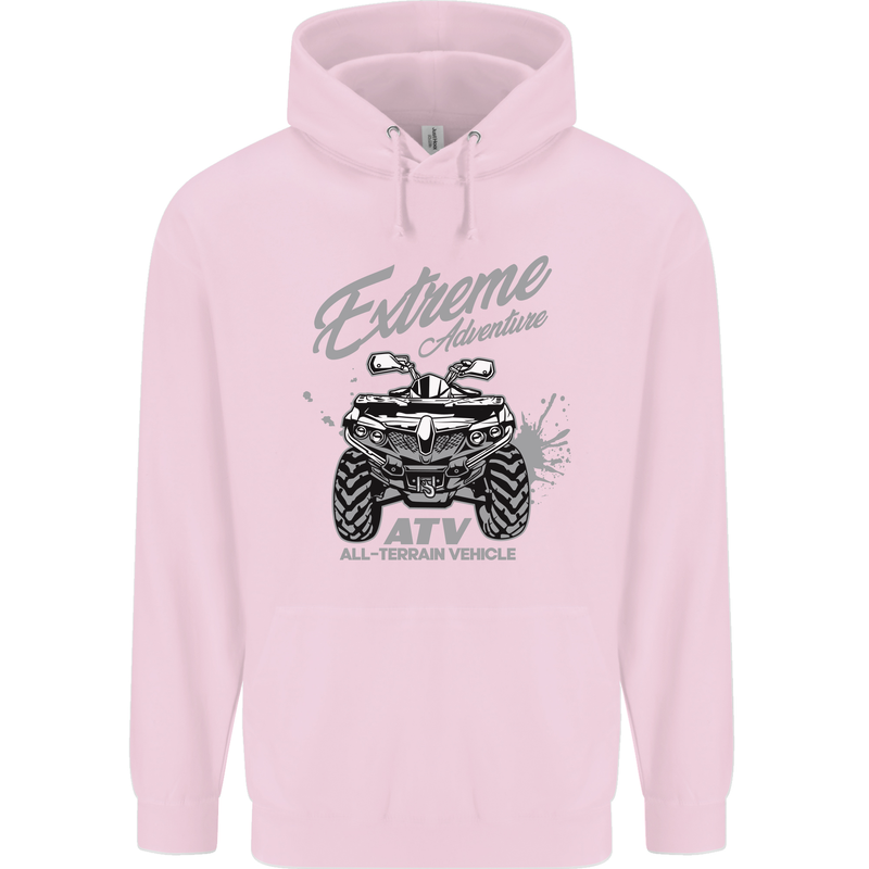 ATV All Terrain Vehicle 4X4 Quad Bike Childrens Kids Hoodie Light Pink