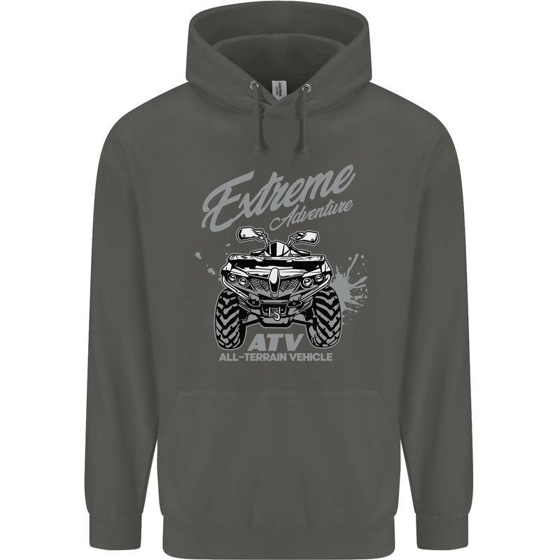 ATV All Terrain Vehicle 4X4 Quad Bike Childrens Kids Hoodie Storm Grey