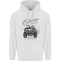 ATV All Terrain Vehicle 4X4 Quad Bike Childrens Kids Hoodie White