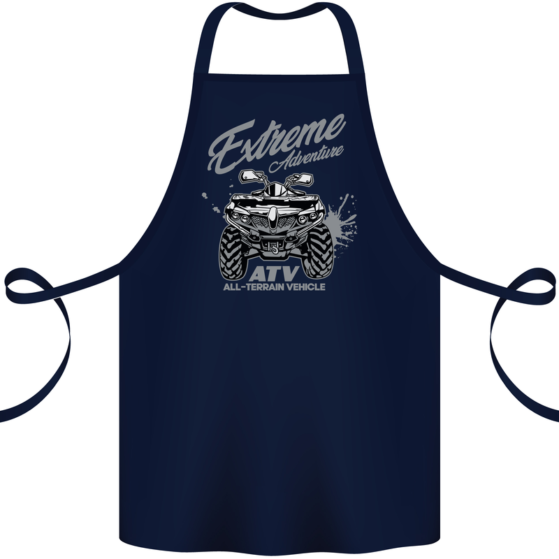 ATV All Terrain Vehicle 4X4 Quad Bike Cotton Apron 100% Organic Navy Blue