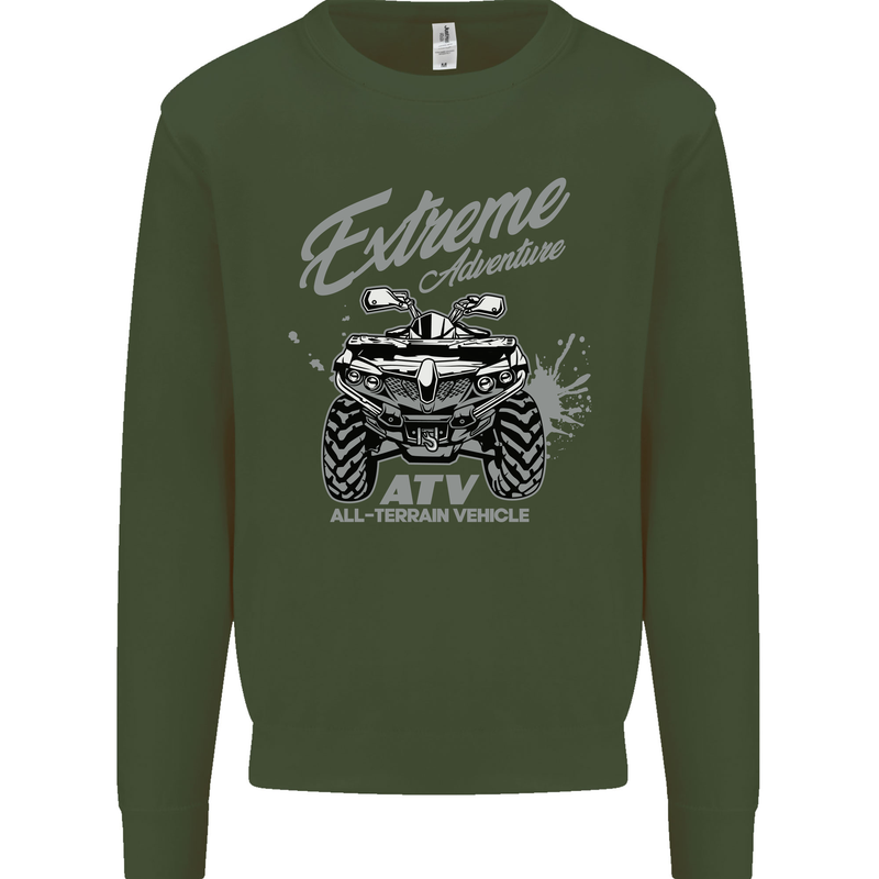 ATV All Terrain Vehicle 4X4 Quad Bike Kids Sweatshirt Jumper Forest Green