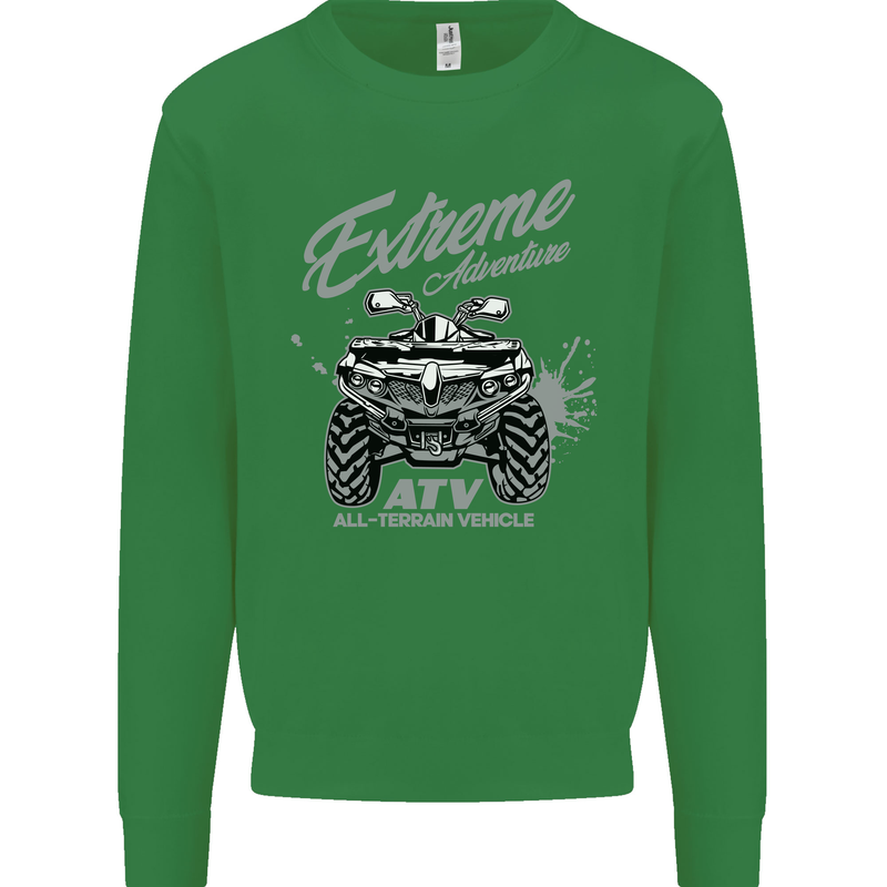 ATV All Terrain Vehicle 4X4 Quad Bike Kids Sweatshirt Jumper Irish Green
