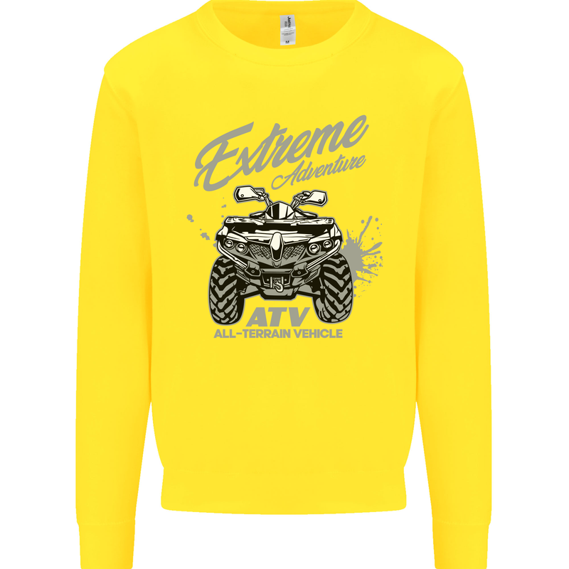 ATV All Terrain Vehicle 4X4 Quad Bike Kids Sweatshirt Jumper Yellow