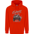 ATV All Terrain Vehicle 4X4 Quad Bike Mens 80% Cotton Hoodie Bright Red