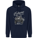 ATV All Terrain Vehicle 4X4 Quad Bike Mens 80% Cotton Hoodie Navy Blue