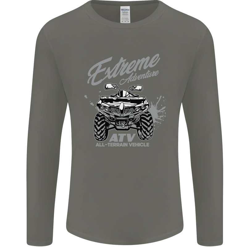 ATV All Terrain Vehicle 4X4 Quad Bike Mens Long Sleeve T-Shirt Charcoal