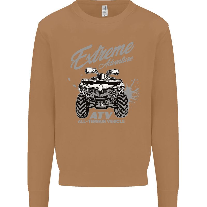 ATV All Terrain Vehicle 4X4 Quad Bike Mens Sweatshirt Jumper Caramel Latte