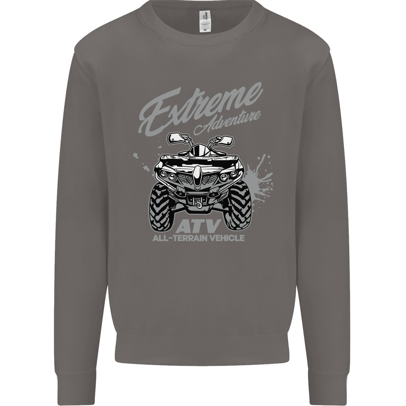 ATV All Terrain Vehicle 4X4 Quad Bike Mens Sweatshirt Jumper Charcoal