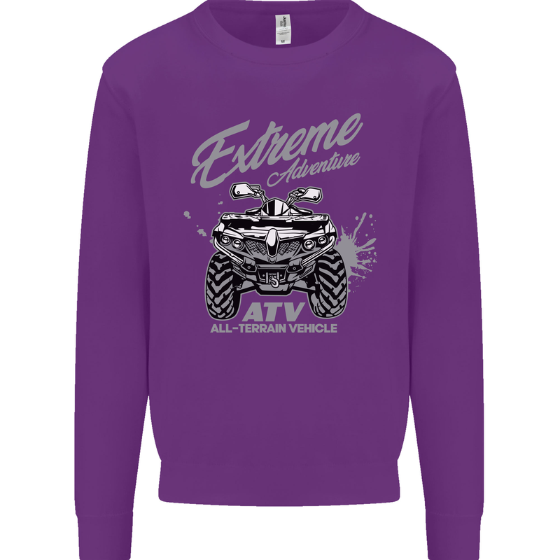 ATV All Terrain Vehicle 4X4 Quad Bike Mens Sweatshirt Jumper Purple