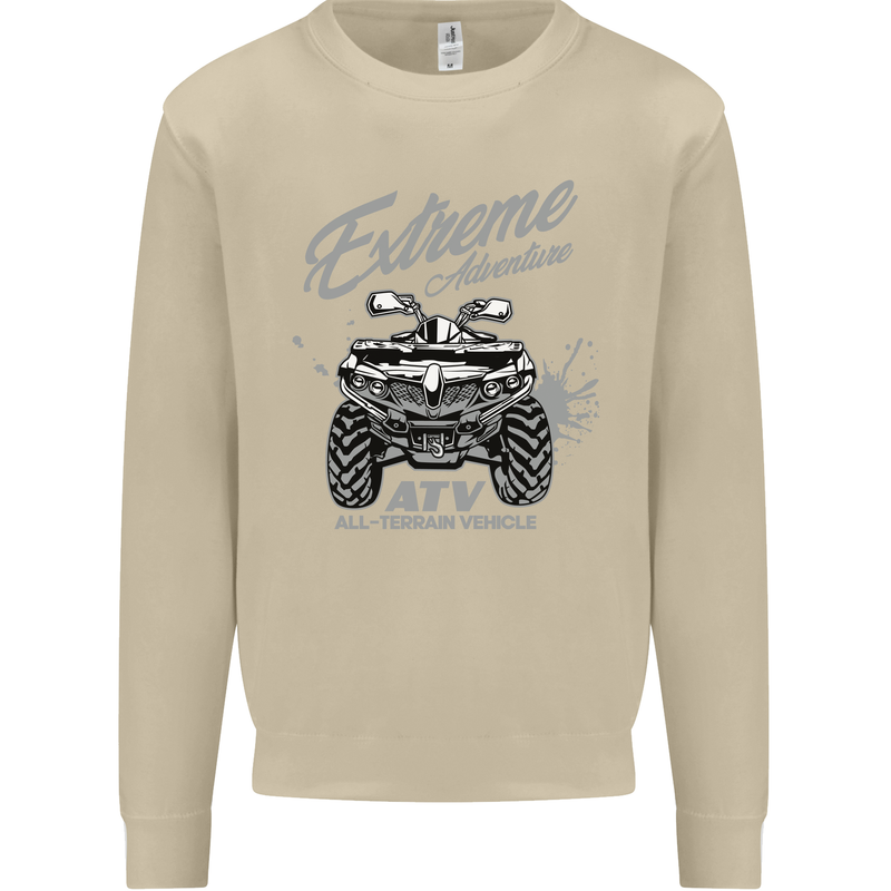 ATV All Terrain Vehicle 4X4 Quad Bike Mens Sweatshirt Jumper Sand