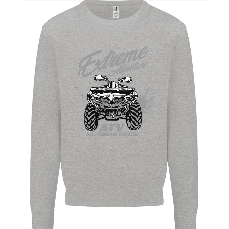 ATV All Terrain Vehicle 4X4 Quad Bike Mens Sweatshirt Jumper Sports Grey