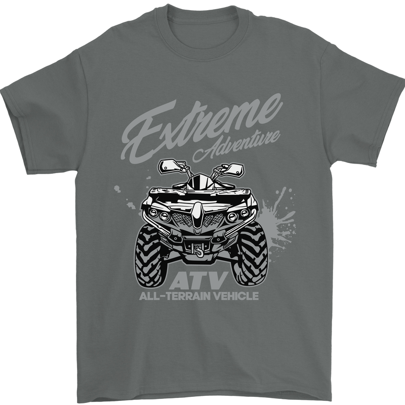 ATV All Terrain Vehicle 4X4 Quad Bike Mens T-Shirt Cotton Gildan Charcoal