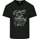 ATV All Terrain Vehicle 4X4 Quad Bike Mens V-Neck Cotton T-Shirt Black