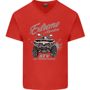 ATV All Terrain Vehicle 4X4 Quad Bike Mens V-Neck Cotton T-Shirt Red