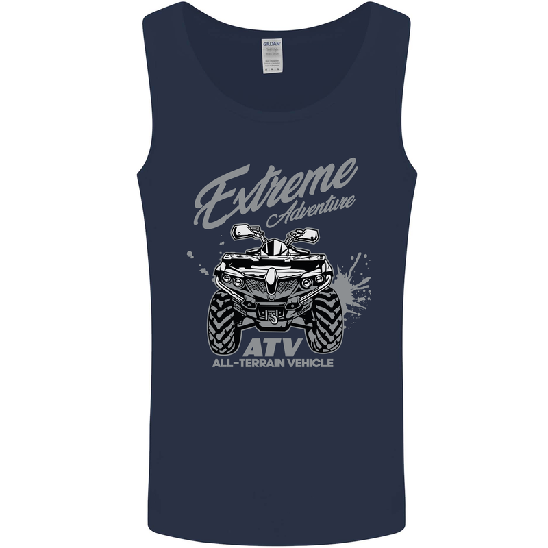ATV All Terrain Vehicle 4X4 Quad Bike Mens Vest Tank Top Navy Blue