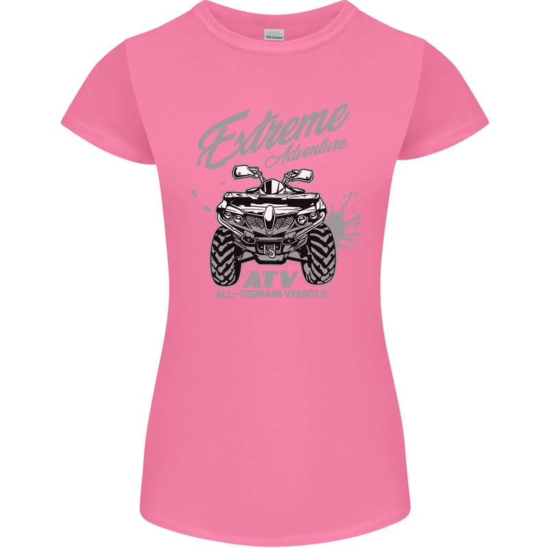 ATV All Terrain Vehicle 4X4 Quad Bike Womens Petite Cut T-Shirt Azalea